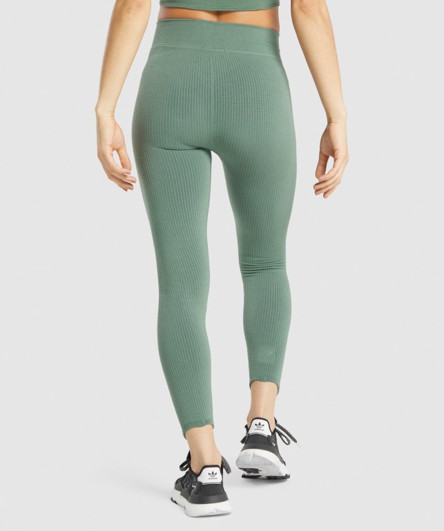 Gymshark Pause Seamless High Waisted Tayt Kadın Yeşil | 031-OZWBTQ