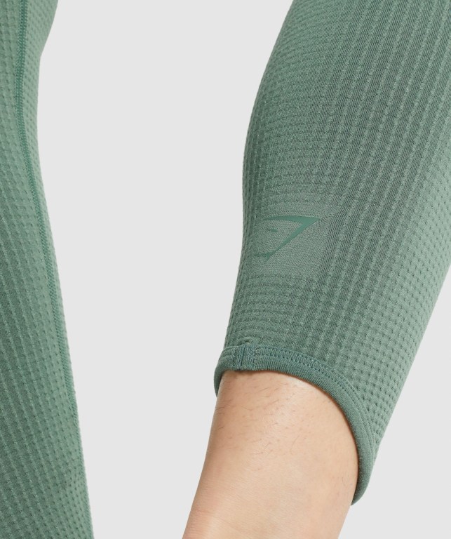 Gymshark Pause Seamless High Waisted Tayt Kadın Yeşil | 031-OZWBTQ