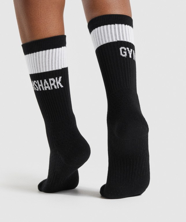 Gymshark Premium Logo 1pk Çorap Erkek Siyah | 856-MDPKGZ