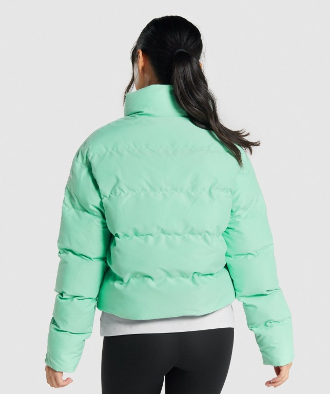 Gymshark Puffer Ceket Kadın Yeşil | 584-KSYZCQ