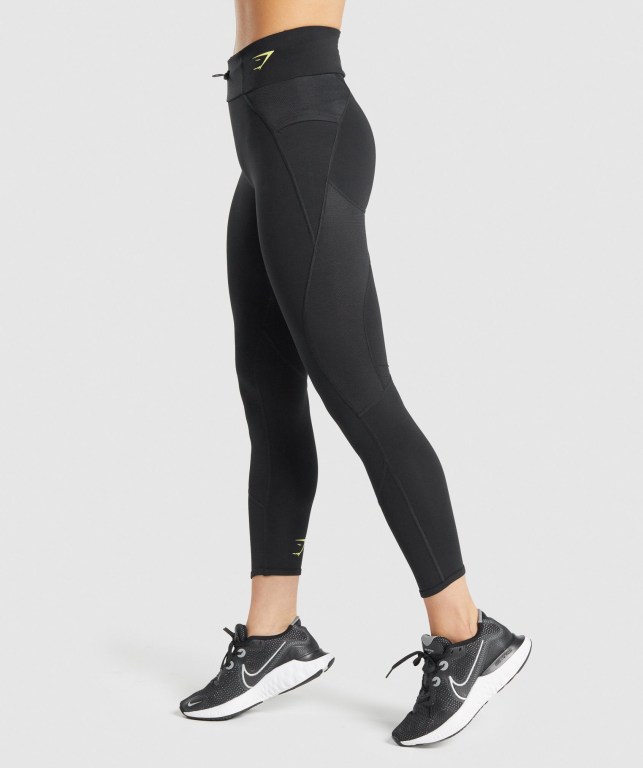 Gymshark Pulse High Waisted Tayt Kadın Siyah | 687-NUFGIR