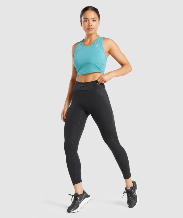 Gymshark Pulse High Waisted Tayt Kadın Siyah | 687-NUFGIR