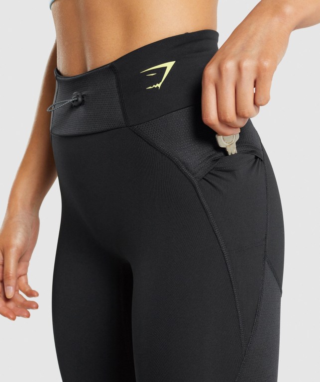 Gymshark Pulse High Waisted Tayt Kadın Siyah | 687-NUFGIR