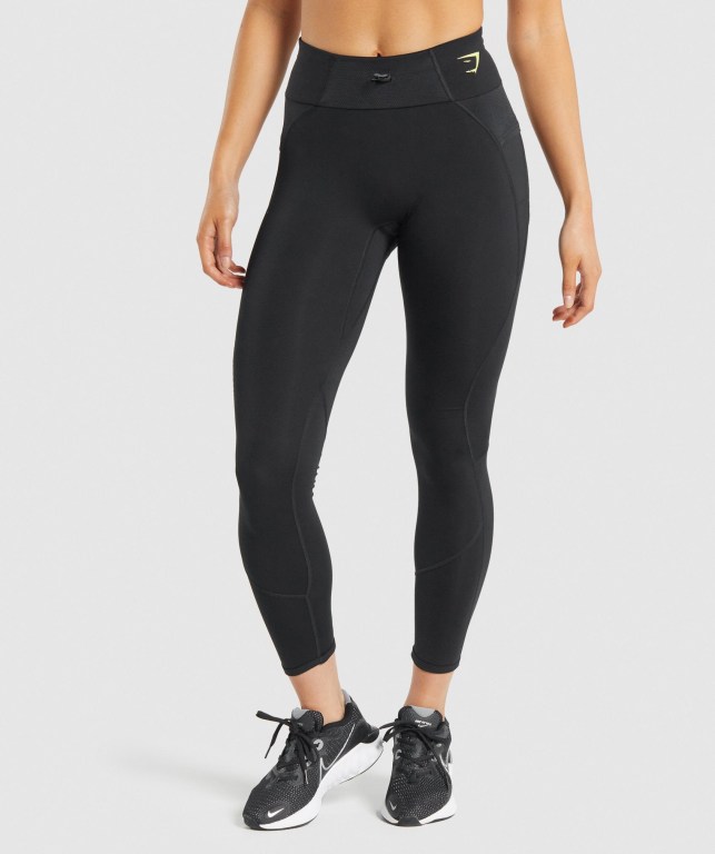 Gymshark Pulse High Waisted Tayt Kadın Siyah | 687-NUFGIR