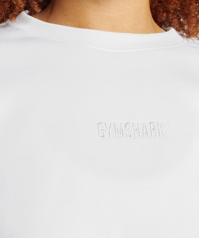 Gymshark Pulse Kapüşonlu Sweatshirt Kadın Beyaz | 235-XDLCAU