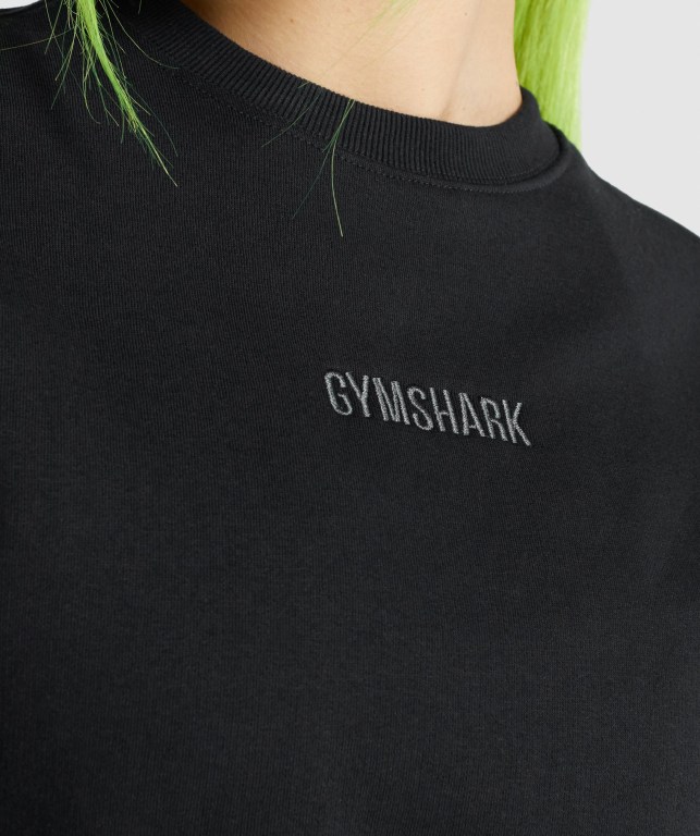 Gymshark Pulse Kapüşonlu Sweatshirt Kadın Siyah | 259-IDWFET