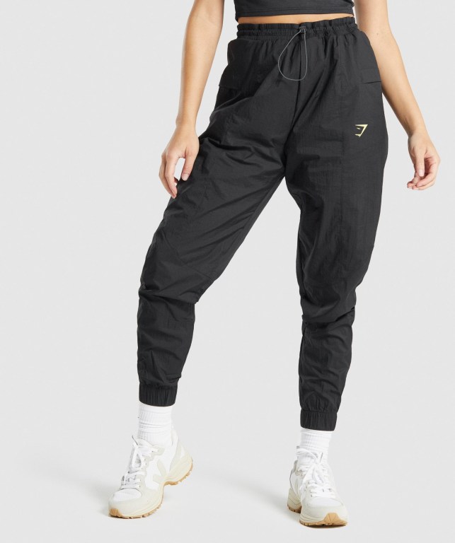 Gymshark Pulse Woven Jogger Pantolon Kadın Siyah | 540-GYWDAB