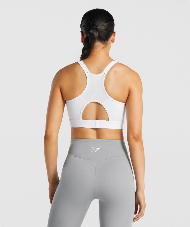 Gymshark Racer Back Antrenman Spor Sütyeni Kadın Beyaz | 419-LPTOGU