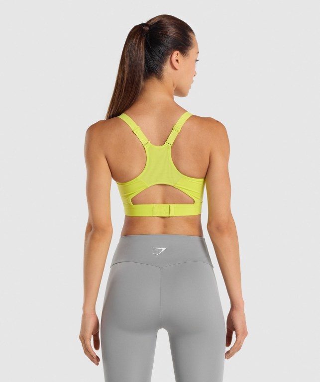 Gymshark Racer Back Antrenman Spor Sütyeni Kadın Sarı | 549-OAWYTK