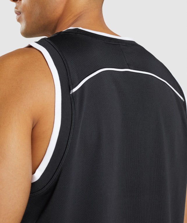 Gymshark Recess Basketball Atlet Erkek Siyah Beyaz | 596-VJXKES