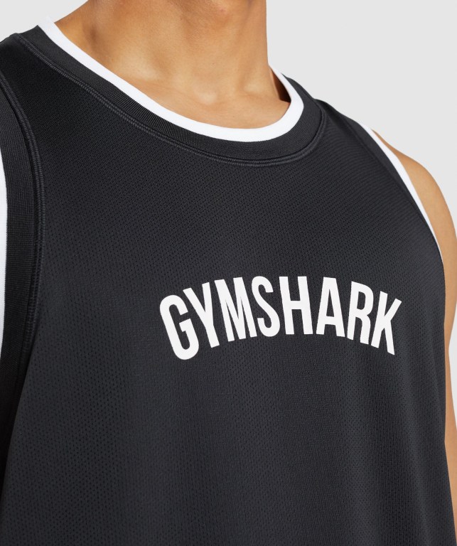 Gymshark Recess Basketball Atlet Erkek Siyah Beyaz | 596-VJXKES