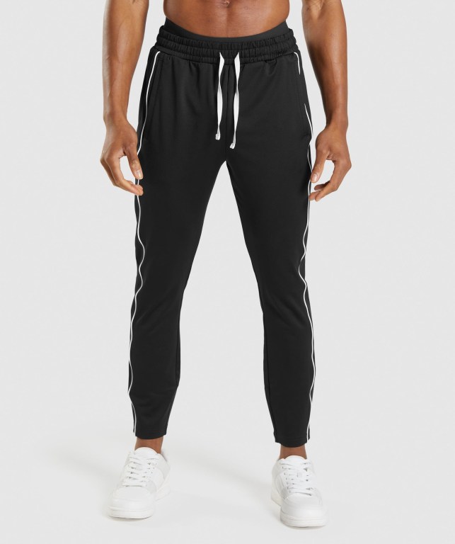 Gymshark Recess Jogger Pantolon Erkek Siyah Beyaz | 684-STIEKM