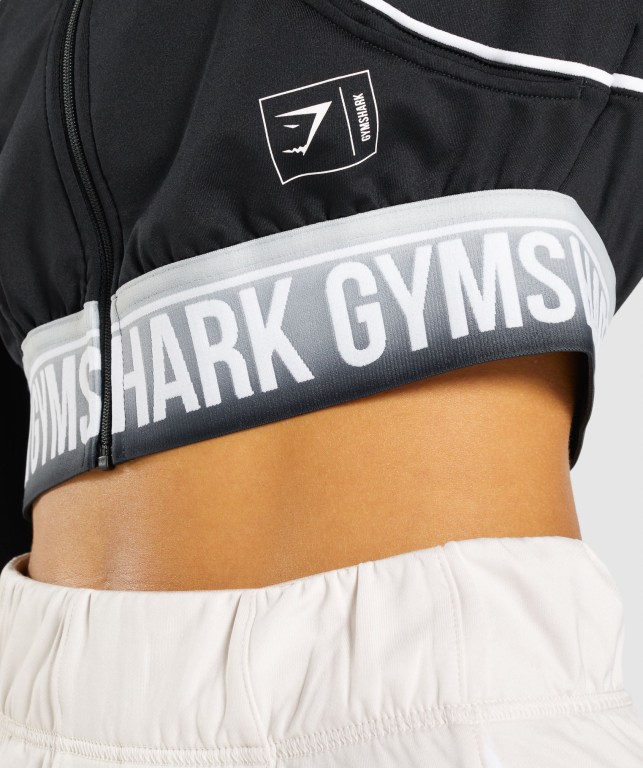 Gymshark Recess Parça Top Ceket Kadın Siyah | 760-KSRYVG