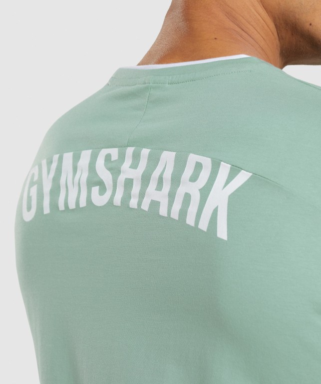 Gymshark Recess Tişört Erkek Mavi Beyaz | 593-VJWKUS