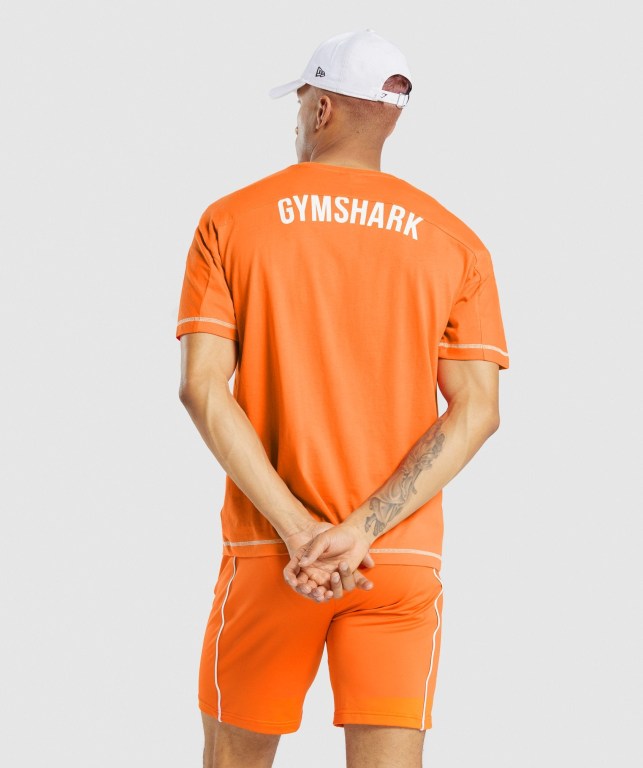 Gymshark Recess Tişört Erkek Turuncu | 487-RQVBMU