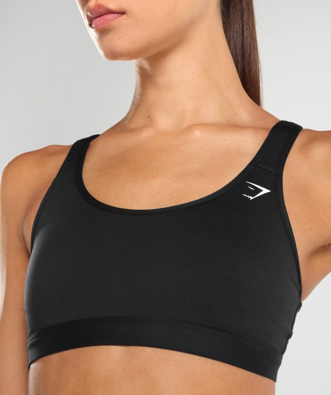 Gymshark Scoop Neck Antrenman Spor Sütyeni Kadın Siyah | 984-XCYFEK