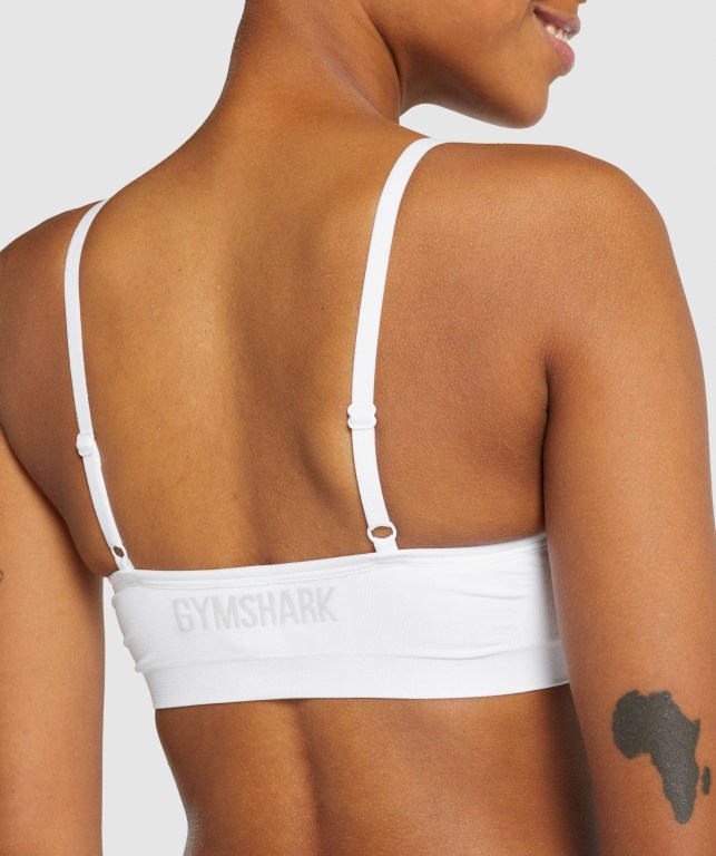 Gymshark Seamless High Neck Bralette İç Giyim Kadın Beyaz | 389-JMWAYR