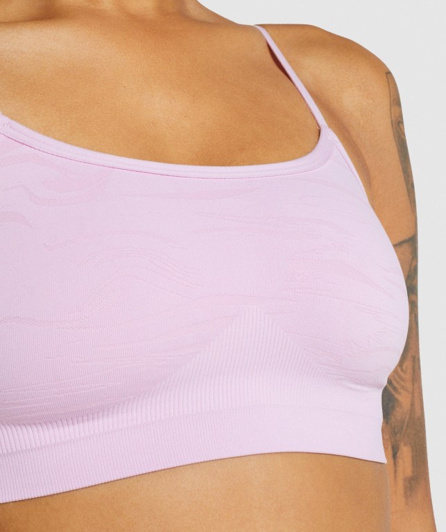 Gymshark Seamless High Neck Bralette İç Giyim Kadın Açık Pembe | 436-USWTKL