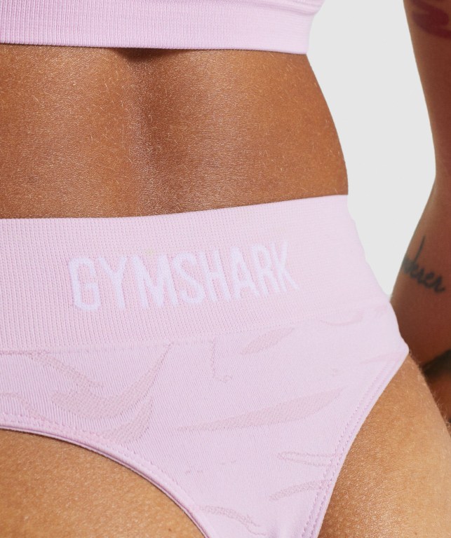 Gymshark Seamless High Rise Tanga İç Giyim Kadın Açık Pembe | 960-DXLFPU