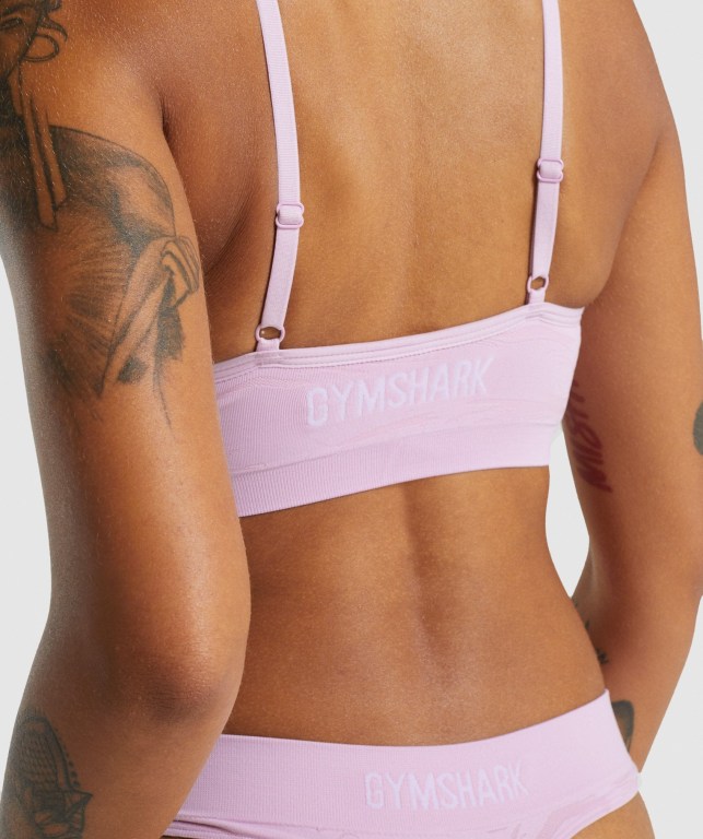 Gymshark Seamless Low Neck Bralette İç Giyim Kadın Açık Pembe | 734-JQMOSE