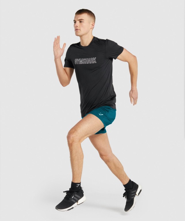 Gymshark Sharkhead Embroidered Quarter 2pk Çorap Kadın Siyah | 136-TZYSIK