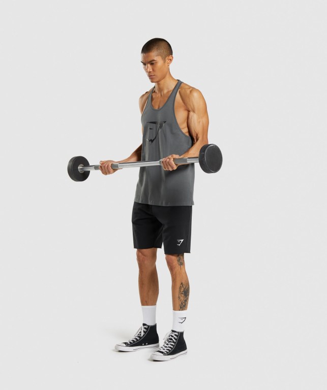 Gymshark Sharkhead Infill Atlet Erkek Gri | 607-WBJINX