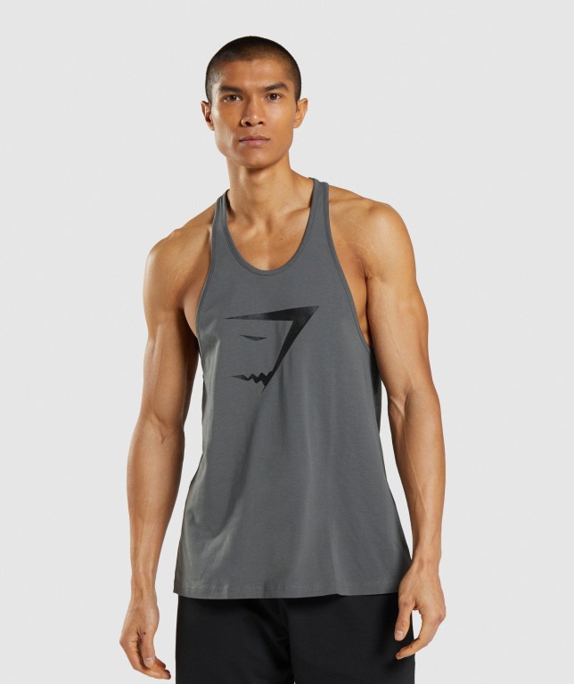 Gymshark Sharkhead Infill Atlet Erkek Gri | 607-WBJINX