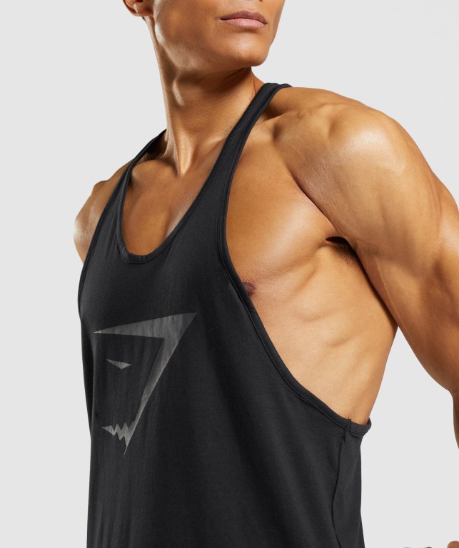 Gymshark Sharkhead Infill Atlet Erkek Siyah | 217-PAEGRL