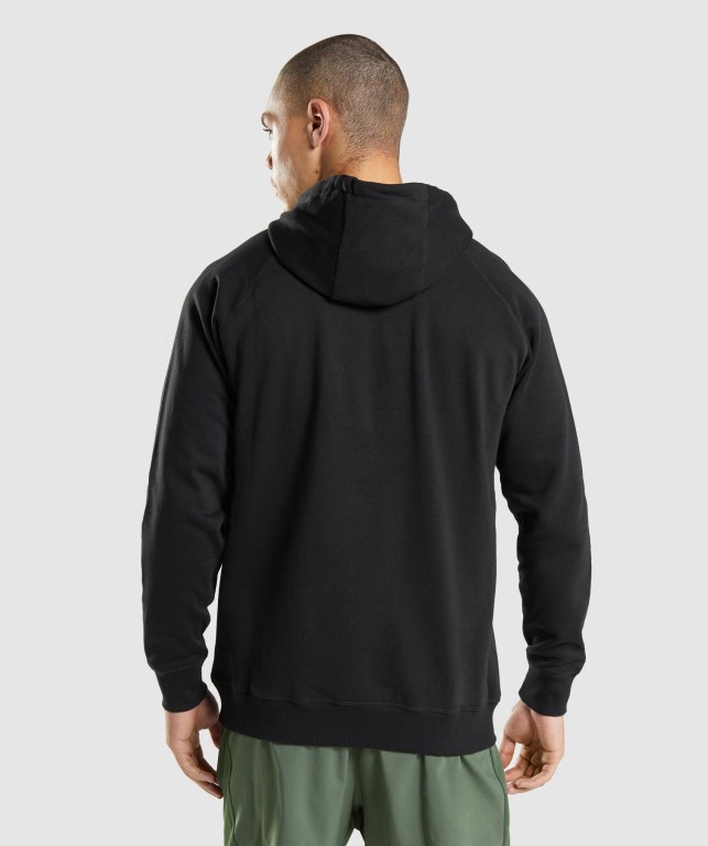 Gymshark Sharkhead Infill Kapüşonlu Sweatshirt Erkek Siyah | 043-YFNWKD