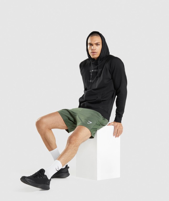 Gymshark Sharkhead Infill Kapüşonlu Sweatshirt Erkek Siyah | 043-YFNWKD