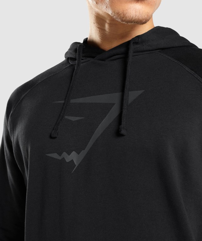 Gymshark Sharkhead Infill Kapüşonlu Sweatshirt Erkek Siyah | 043-YFNWKD