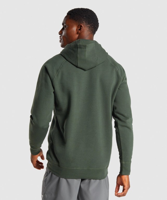 Gymshark Sharkhead Infill Kapüşonlu Sweatshirt Erkek Koyu Yeşil | 173-SODMPA