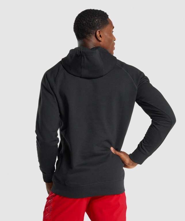 Gymshark Sharkhead Infill Kapüşonlu Sweatshirt Erkek Siyah | 470-HDNQYR