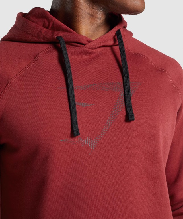 Gymshark Sharkhead Infill Kapüşonlu Sweatshirt Erkek Bordo | 931-BTRHXK