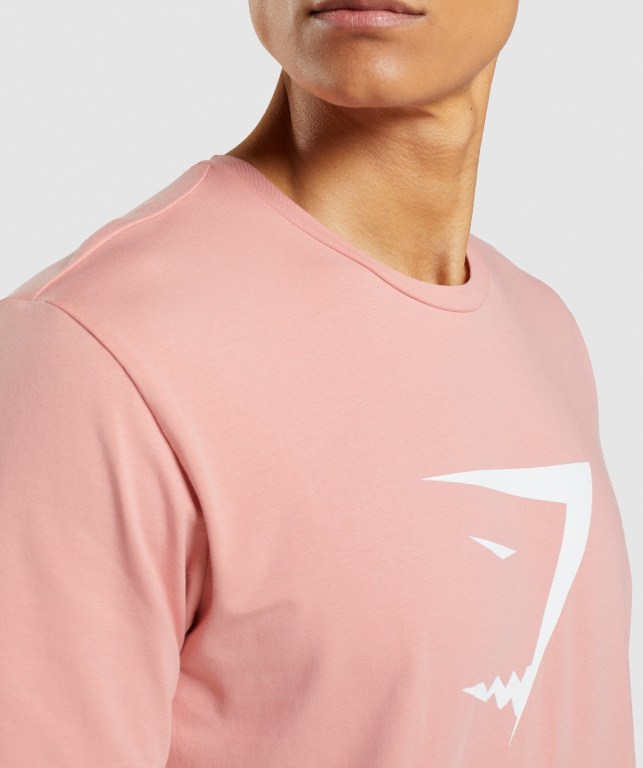 Gymshark Sharkhead Infill Tişört Erkek Pembe | 365-SLCMXF