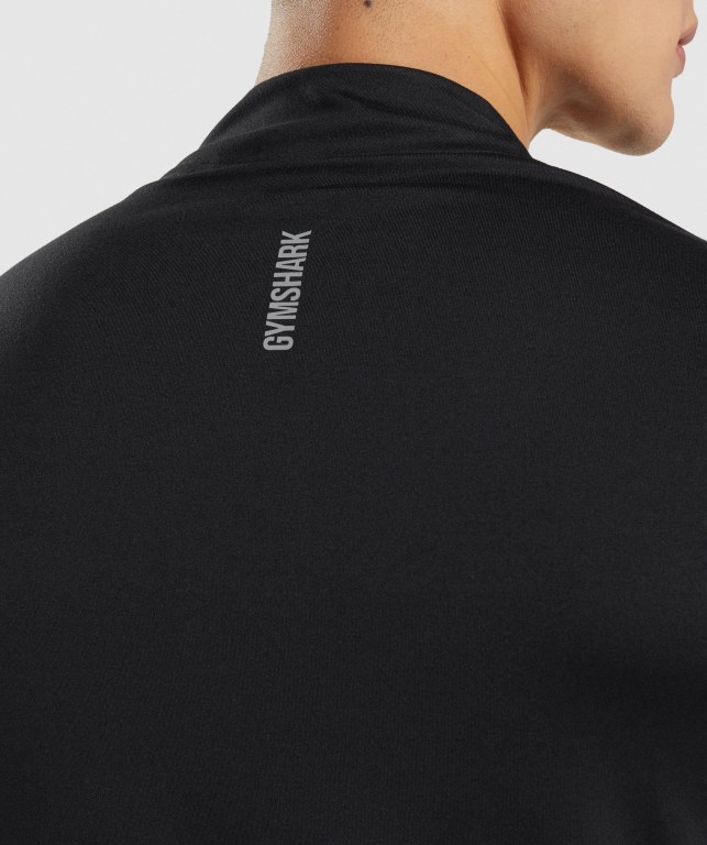 Gymshark Speed 1/4 Zip Kapüşonlu Sweatshirt Erkek Siyah | 182-KOIBJG