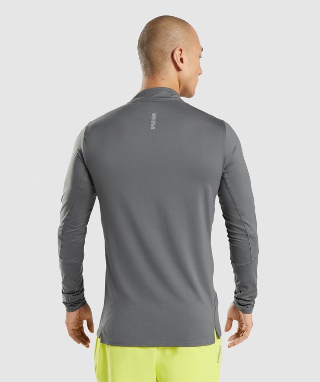 Gymshark Speed 1/4 Zip Kapüşonlu Sweatshirt Erkek Gri | 876-RPTAQC