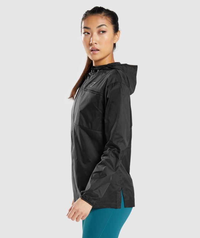 Gymshark Speed Windbreaker Ceket Kadın Siyah | 062-MZJHWL