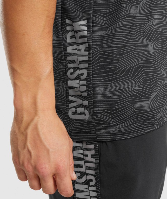 Gymshark Spor Tişört Erkek Siyah | 987-JEUMYB