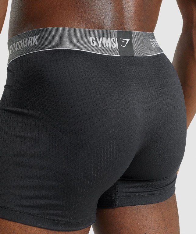 Gymshark Sports Tech Boxers 2pk İç Giyim Erkek Siyah | 260-HJMIAV