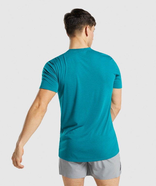 Gymshark Sports Tişört Erkek Turkuaz | 368-HLOAPY