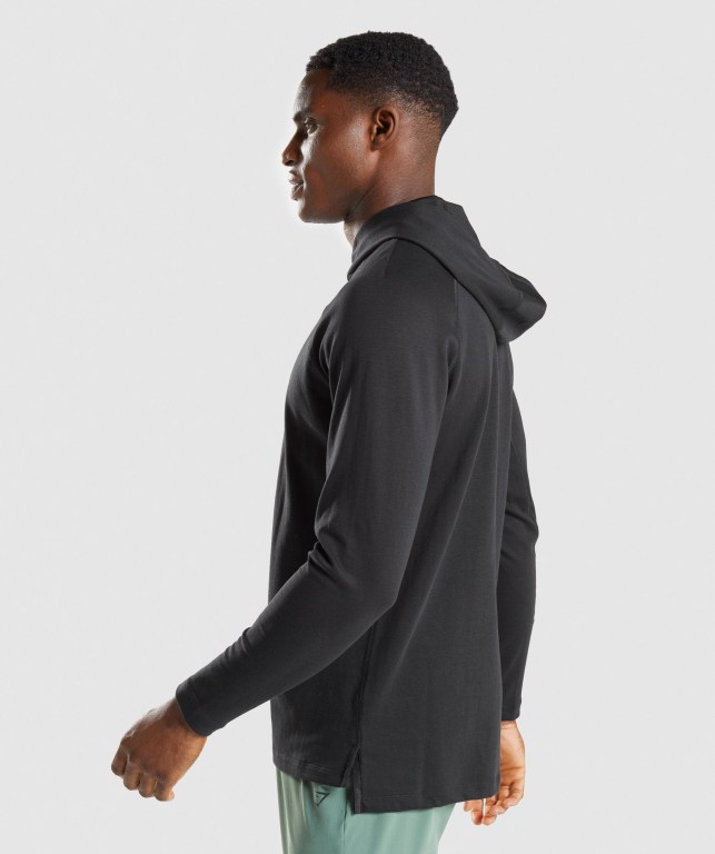 Gymshark Studio Kapüşonlu Sweatshirt Erkek Siyah | 024-NKAIQZ