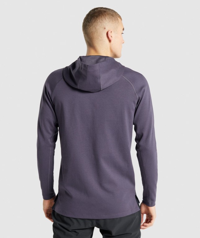 Gymshark Studio Kapüşonlu Sweatshirt Erkek Koyu Mor | 451-YSNMRL