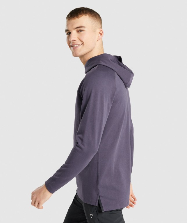 Gymshark Studio Kapüşonlu Sweatshirt Erkek Koyu Mor | 451-YSNMRL