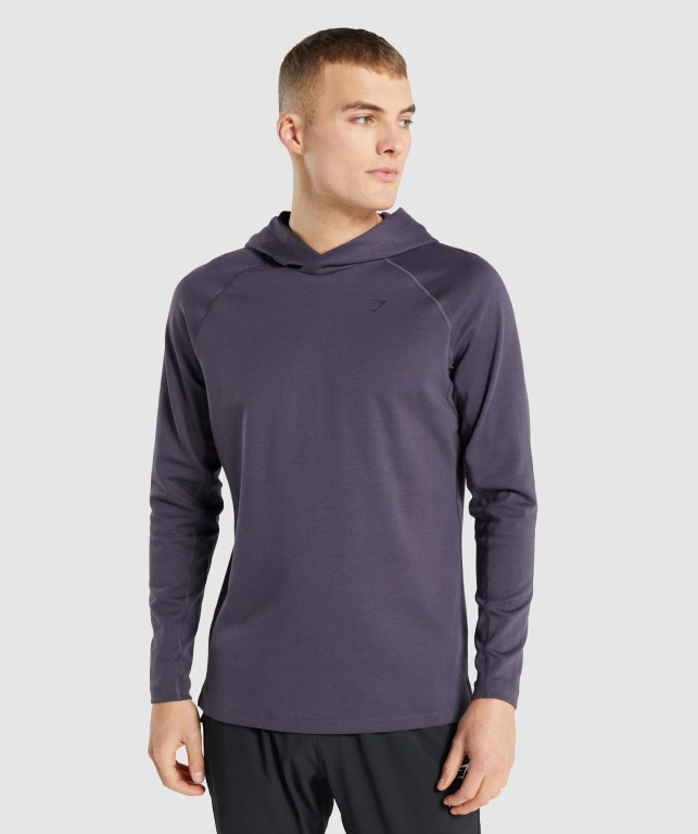 Gymshark Studio Kapüşonlu Sweatshirt Erkek Koyu Mor | 451-YSNMRL