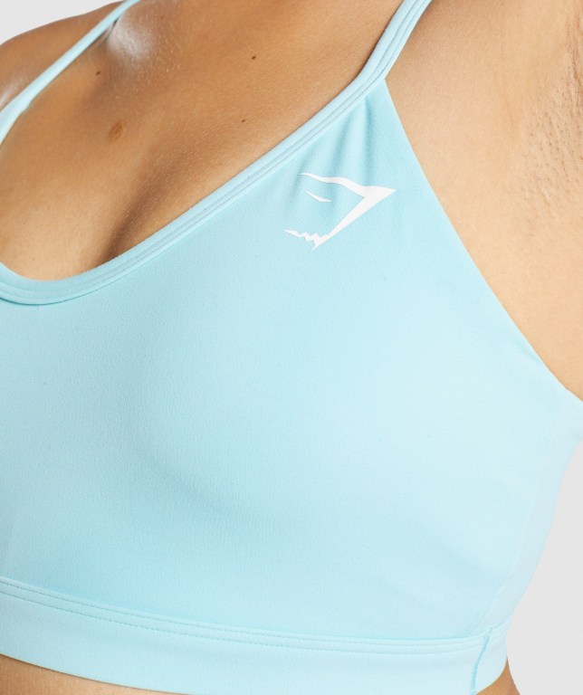 Gymshark V Neck Antrenman Spor Sütyeni Kadın Turkuaz | 506-QFLCYO