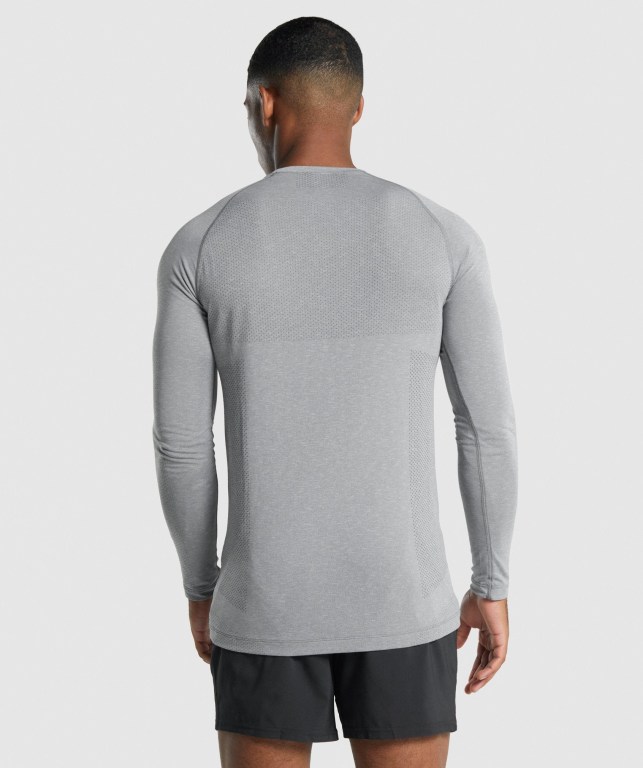 Gymshark Vital Light Seamless Tişört Erkek Gri | 427-GOINPV