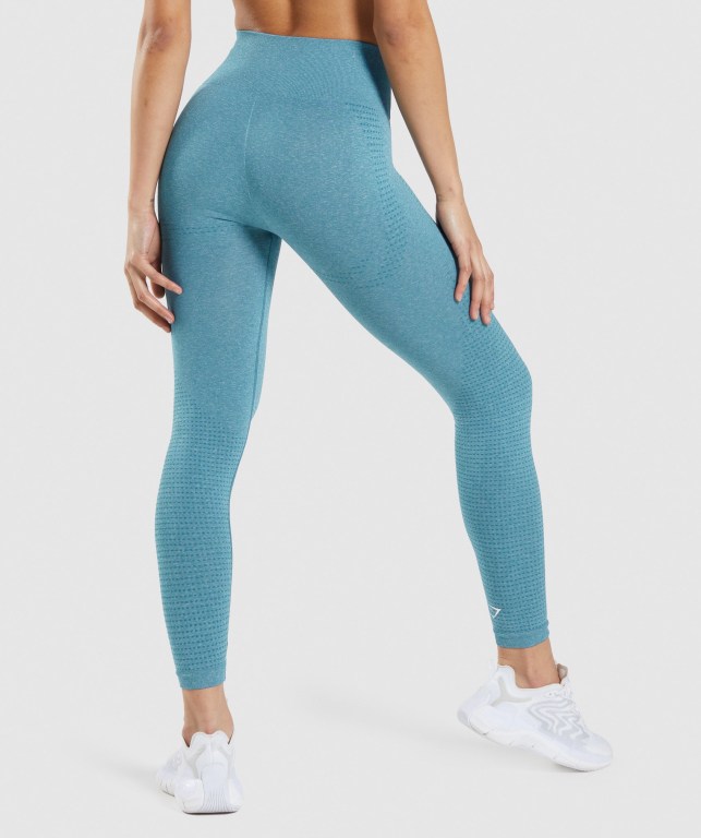 Gymshark Vital Seamless 2.0 High Waisted Tayt Kadın Turkuaz | 645-KHOSVC