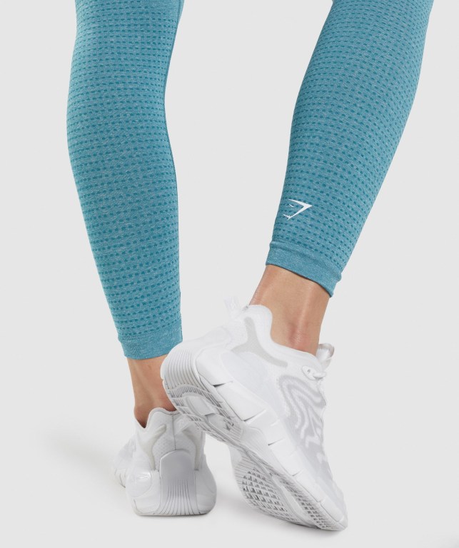 Gymshark Vital Seamless 2.0 High Waisted Tayt Kadın Turkuaz | 645-KHOSVC