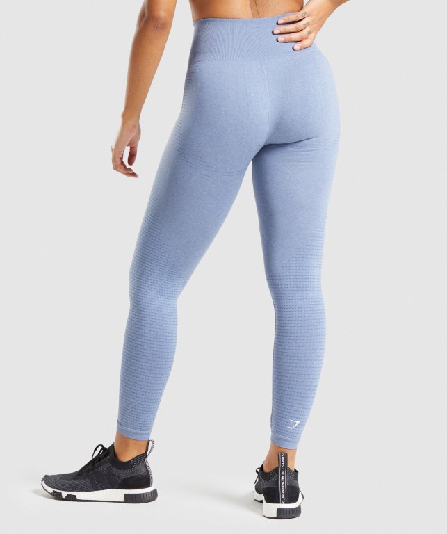 Gymshark Vital Seamless 2.0 High Waisted Tayt Kadın Mavi | 761-TGOHNQ